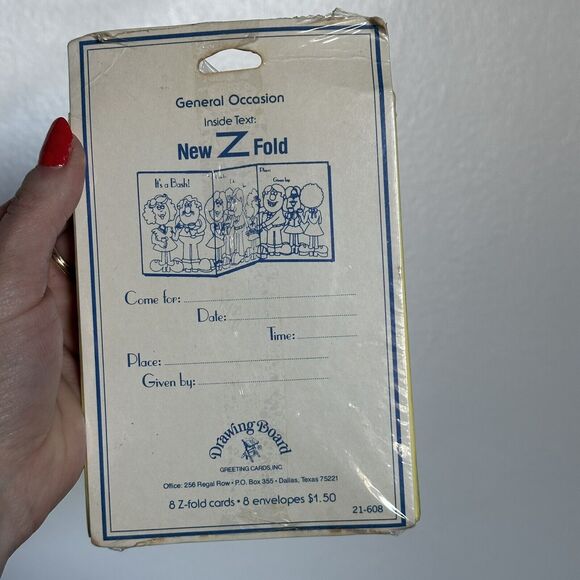 Vintage It’s A Bash Invitation Cards Set 80s Retro NEW - Picture 3 of 4